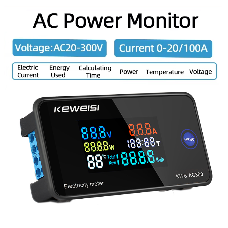 Renewable Energy Demonstration Kit - KWS-AC300 AC 50-300V Voltmeter Ampèremeter 20A/100A